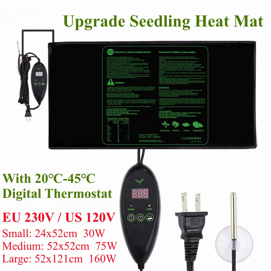 묘목 열 매트 방수 열 패드, 20 ℃-45 ℃ 디지털 - Seedling Heat Mat 리뷰 및 가격